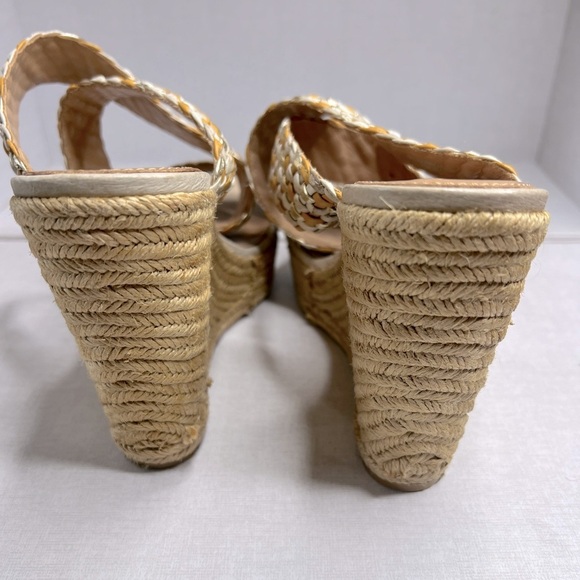 Saks Fifth Ave woven ankle strap Wedges size 9.5 - Picture 5 of 6
